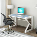 Seco Bureau Ribble 112,5x60x74cm Blauw Houten Blad met Wit Metalen Frame