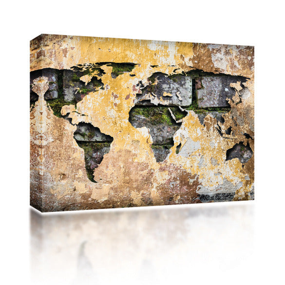 Sound Art Canvas + Bluetooth Speaker Antique World Map
