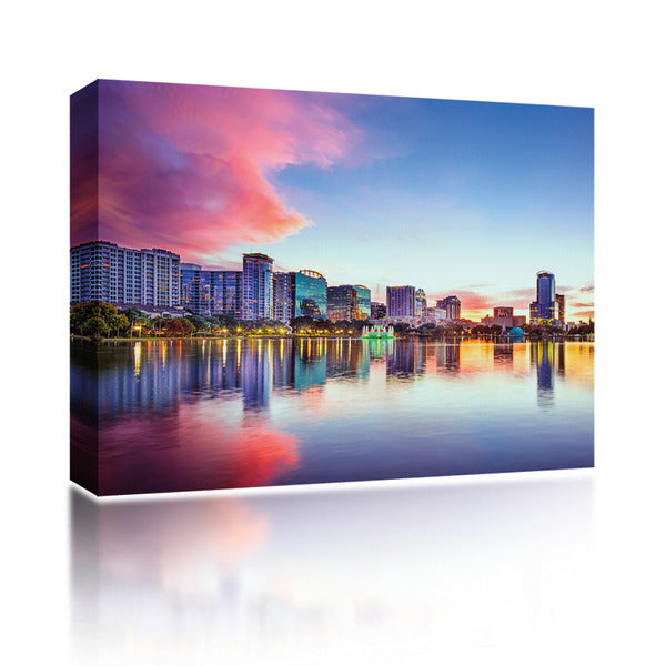 Sound Art Canvas + Bluetooth Speaker City Reflection At Sunset