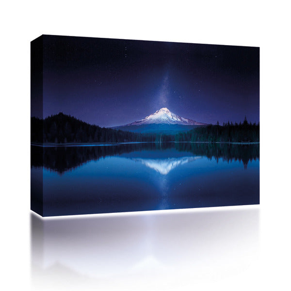 Sound Art Canvas + Bluetooth Speaker Mountain Reflection At Night
