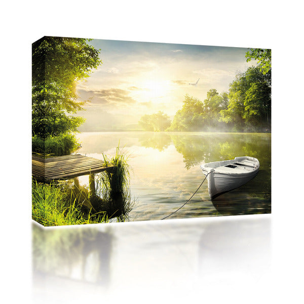 Sound Art Canvas + Bluetooth Speaker Boat In Harbour