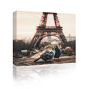Sound Art Canvas + Bluetooth Speaker Pigeons And Eiffel Tower