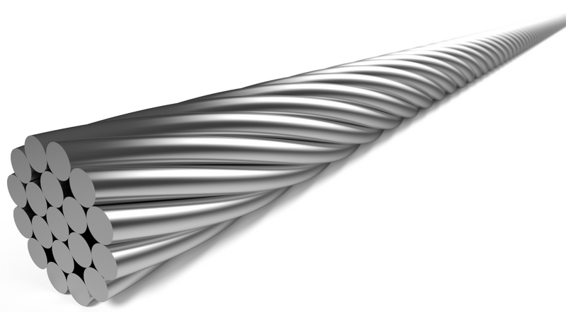 Schakel binnenkabel Elvedes 3000mm 1 x 19 draads RVS ø1,1mm met ø2,5 ×10 en ø4 × 4mm N-nippel - Zil