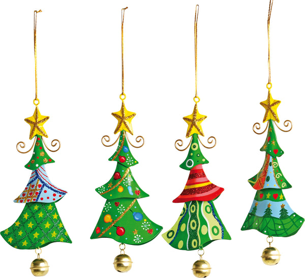 Metalen Kersthangers Kerstboom, 4st.