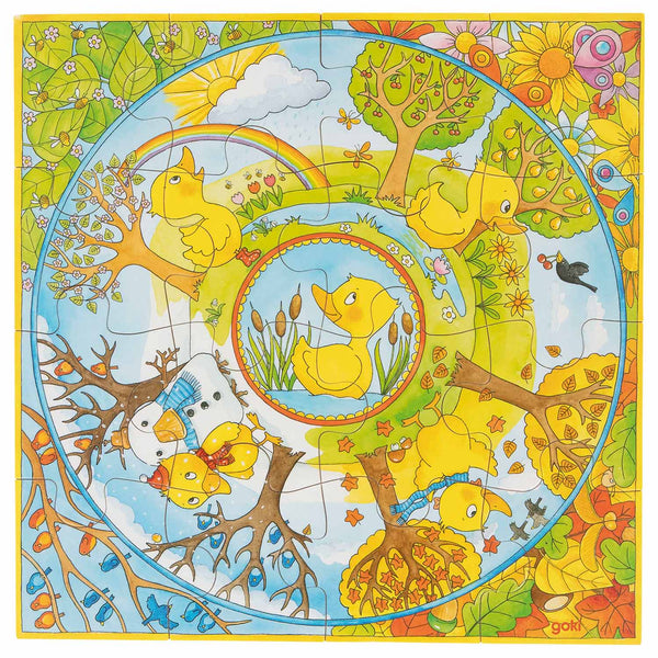Goki Houten Seizoenenpuzzel XL, 16st.