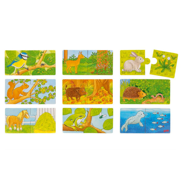 Houten Puzzel Wie eet wat?