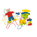 Goki Houten Rijgbeer met Kleren en Veters