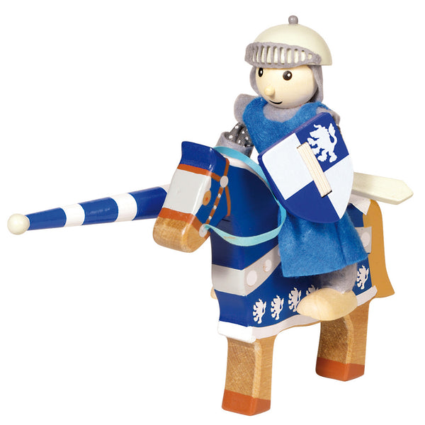 Goki Houten Ridder met Paard - Blauw