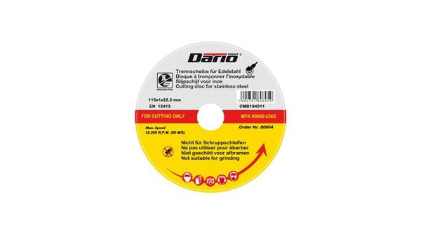 Dario Tools Doorslijpschijf voor RVS 115mm 10stuks