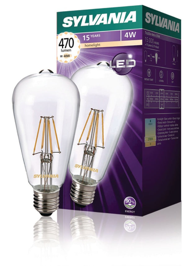 Sylvania SYL-0027175 Led Retro Filament Lamp E27 St64 5 W 470 Lm 2700 K