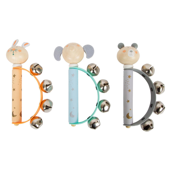 Small Foot - Houten Baby Tamboerijn Dier Pastel
