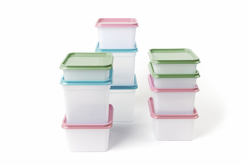 Amuse Amuse diepvriesdoos set 10 pcs - roze/groen/blauw