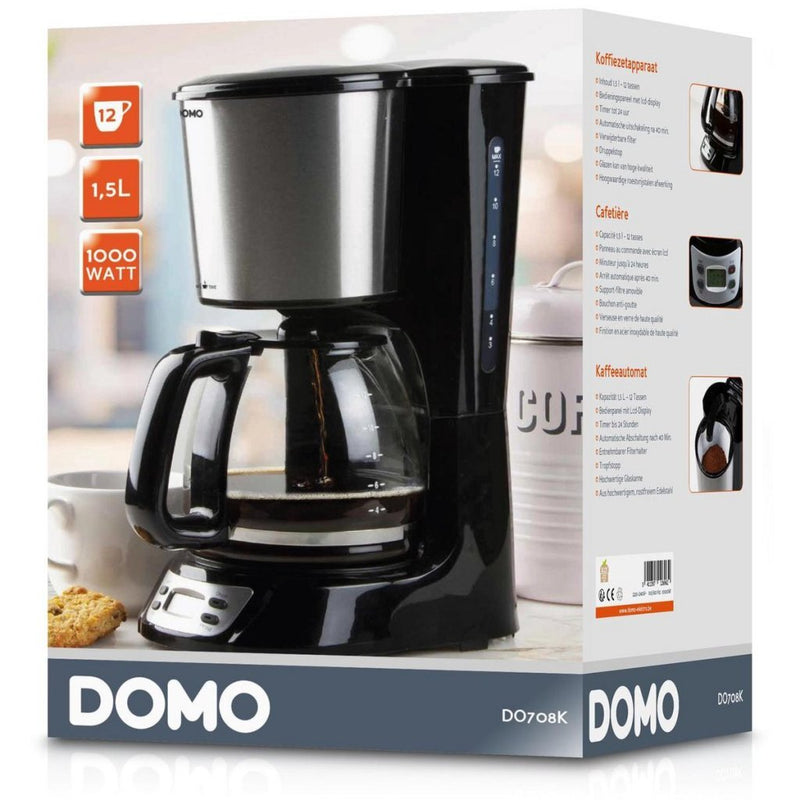 Domo DO708K Koffiezetapparaat RVS/Zwart
