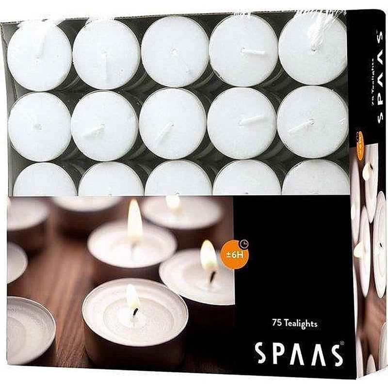 Spaas Theelichten 6 Branduren 75 Stuks