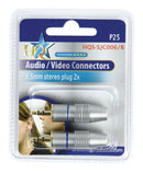 HQ HQS-SJC006/B Stereoconnector 3.5 Mm Male Zilver