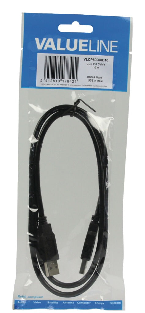 Valueline Vlcp60000b10 Usb 2.0 Usb A Male - Usb A Male Kabel 1,00 M Zwart