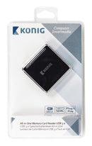 K&ouml;nig CSU3ACR100BL Kaartlezer Alles-in-1 Usb 3.0 Zwart