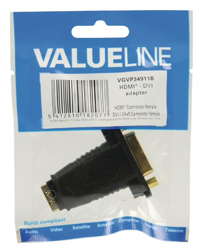 Valueline Vgvp34911b Hdmi - Dvi-adapter Hdmi Input - Dvi Vrouwelijk  Zwart