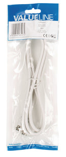 Valueline VLSP41000W15 Antennekabel F Mannelijk - F Mannelijk 1,50 M Wit