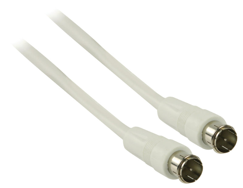 Valueline VLSP41300W50 Antennekabel F-quick Mannelijk - F-quick Mannelijk 5,00 M Wit