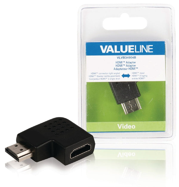 Valueline Vlvb34904b Hdmi?-adapter Hdmi?-connector Rechts Gehoekt - Hdmi? Input  Zwart