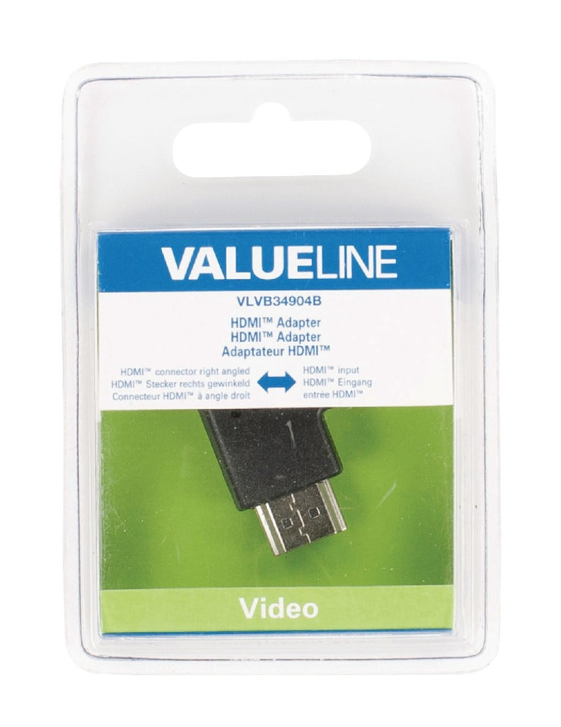 Valueline Vlvb34904b Hdmi?-adapter Hdmi?-connector Rechts Gehoekt - Hdmi? Input  Zwart