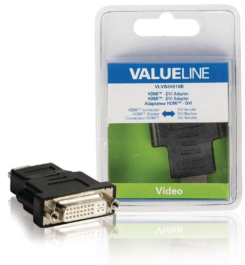 Valueline VLVB34910B Hdmi - Dvi-adapter Hdmi Connector - Dvi Vrouwelijk Zwart