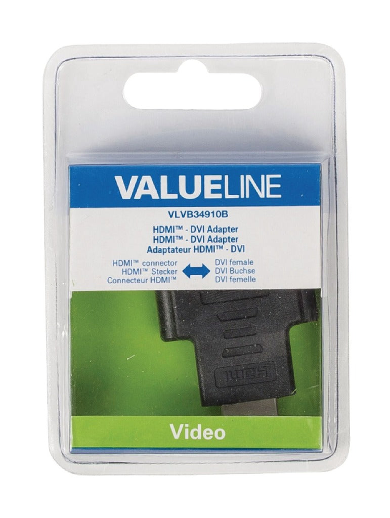 Valueline VLVB34910B Hdmi - Dvi-adapter Hdmi Connector - Dvi Vrouwelijk Zwart