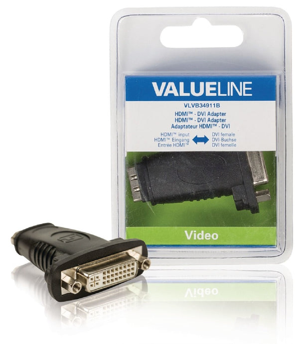 Valueline VLVB34911B Hdmi - Dvi-adapter Hdmi Input - Dvi Vrouwelijk Zwart