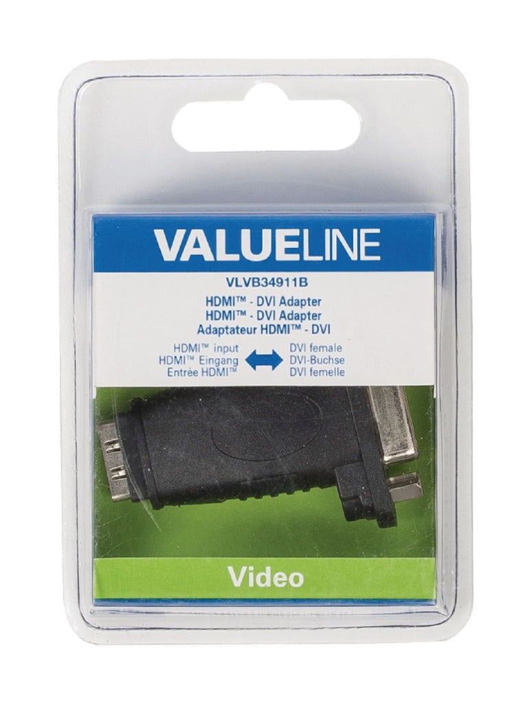 Valueline VLVB34911B Hdmi - Dvi-adapter Hdmi Input - Dvi Vrouwelijk Zwart