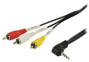Valueline VLVB22400B10 3,5 mm Jack Av Kabel Mannelijk - 3x Rca Mannelijk 1,00 M Zwart