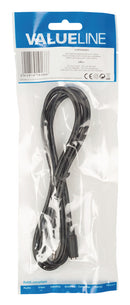 Valueline VLAP22050B20 Jack Stereo Audio Verlengkabel 3,5 mm Mannelijk - 3,5 mm Vrouwelijk 2,00 M Z