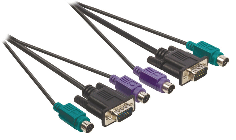 Valueline VLCP59855B20 Kvm Kabel Vga Male - 2x Ps2 Male - Vga Male - 2x Ps2 Male 2,00 M Zwart