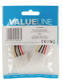Valueline VLCP74000V015 Molex Stroom Verlengkabel Molex Mannelijk - Molex Vrouwelijk 0,15 M Veelkle