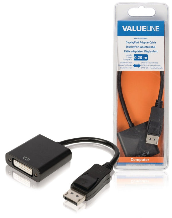 Valueline VLCB37250B02 Displayport-adapterkabel Displayport Mannelijk - Dvi-d 24 + 1-pins Vrouwelij