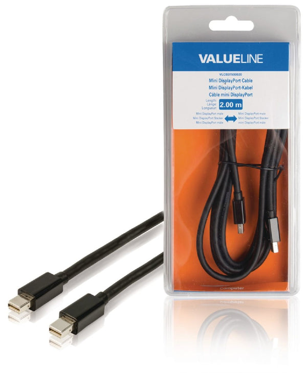 Valueline VLCB37500B20 Mini-displayport-kabel Mini-displayport Mannelijk - Mini-displayport Manneli