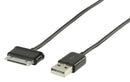 Valueline VLMB39200B10 Sync & Charge-kabel voor Samsung 30-pins Mannelijk - Usb A Mannelijk Zwart 1
