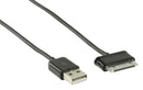 Valueline VLMB39200B10 Sync & Charge-kabel voor Samsung 30-pins Mannelijk - Usb A Mannelijk Zwart 1
