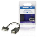 Valueline VLMB39205B02 Otg Data Kabel voor Samsung 30-pins Mannelijk - Usb A Vrouwelijk Zwart 0,20