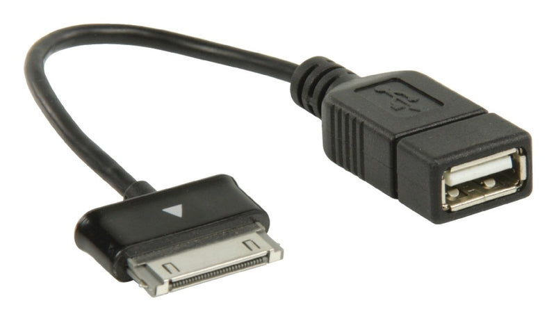 Valueline VLMB39205B02 Otg Data Kabel voor Samsung 30-pins Mannelijk - Usb A Vrouwelijk Zwart 0,20