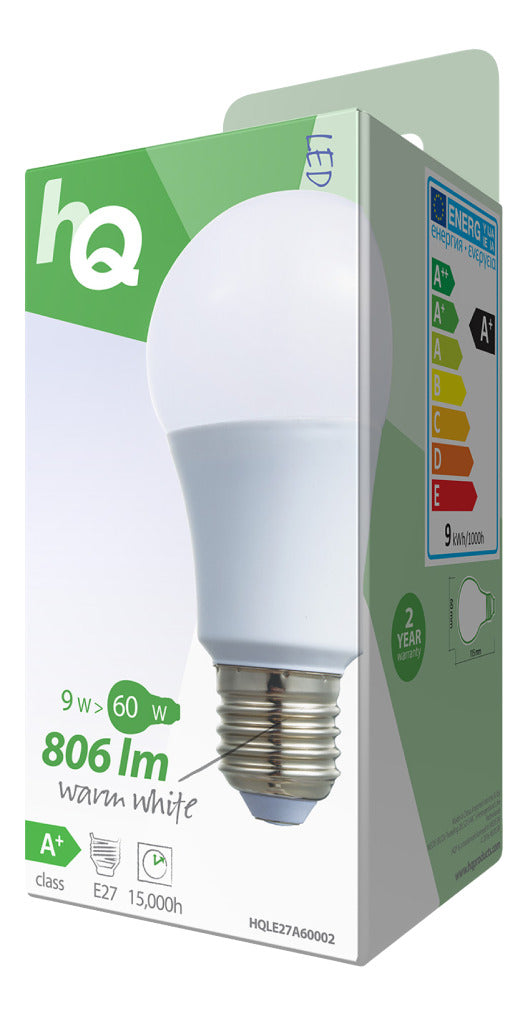 Hq Hqle27a60002 Led-lamp A60 E27 9,5 W 806 Lm 2 700 K
