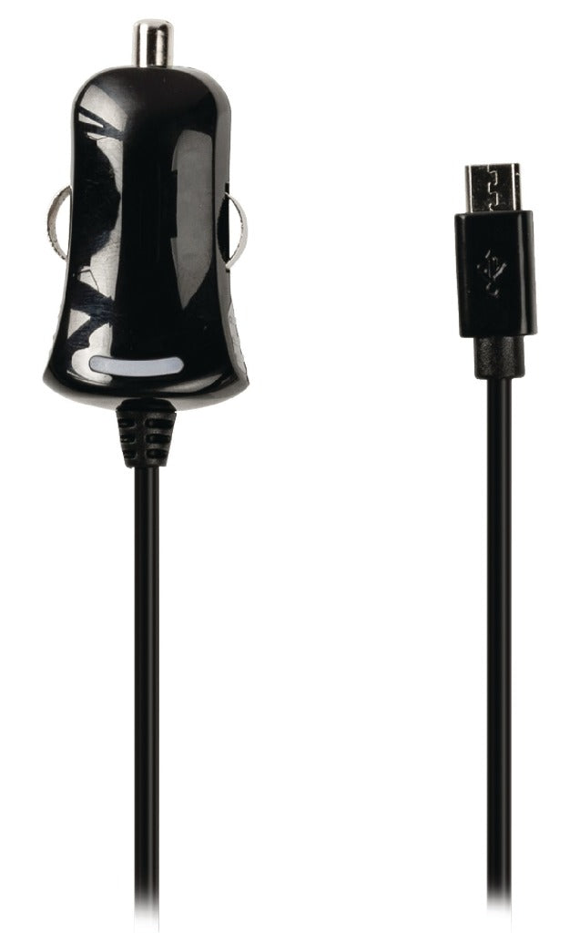 Valueline VLMP60890B10 Micro-usb-autolader Micro Usb Male - 12v Autoaansluiting 1,00 M Zwart 2.1a