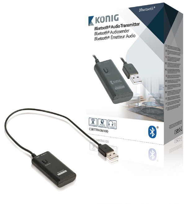 König CSBTTRNSM100 Audiozender Bluetooth 3.5 Mm Zwart