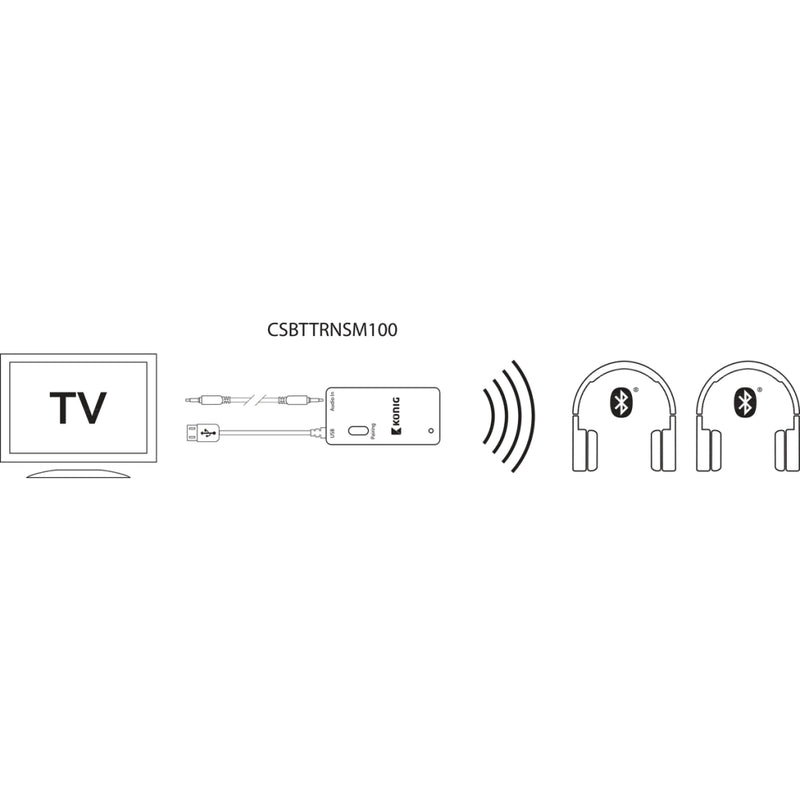 König CSBTTRNSM100 Audiozender Bluetooth 3.5 Mm Zwart