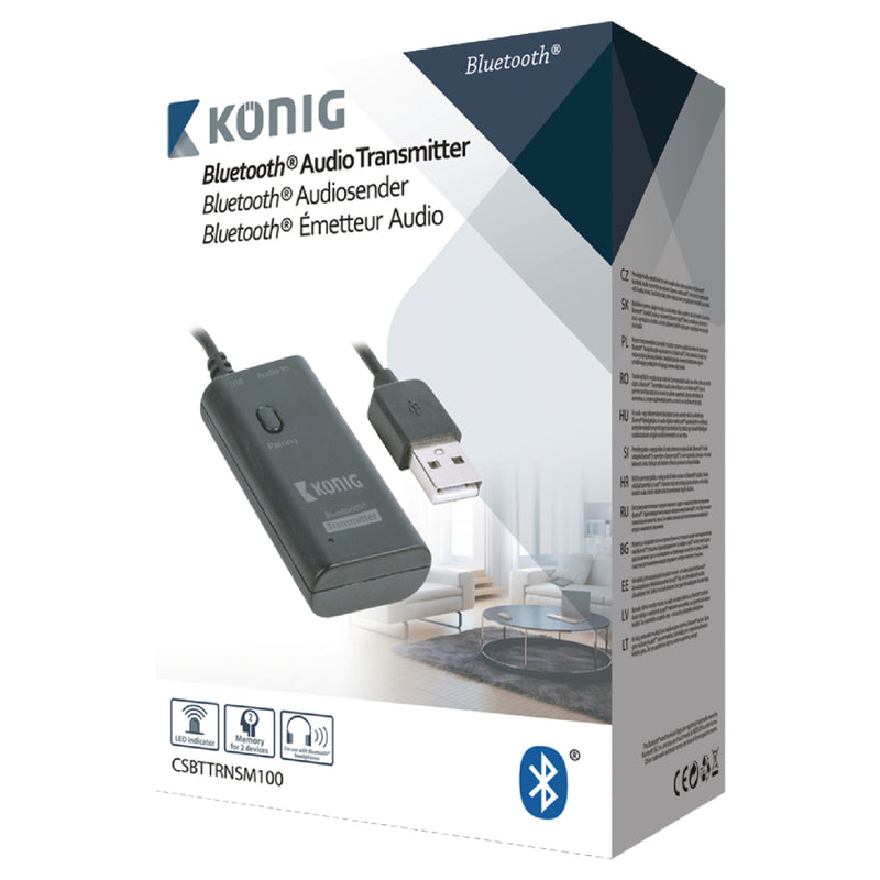 König CSBTTRNSM100 Audiozender Bluetooth 3.5 Mm Zwart