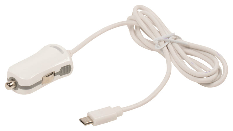 Valueline VLMB60890W10 Micro-usb-autolader Micro Usb Male - 12v-autoaansluiting 1,00 M Wit 2.1a