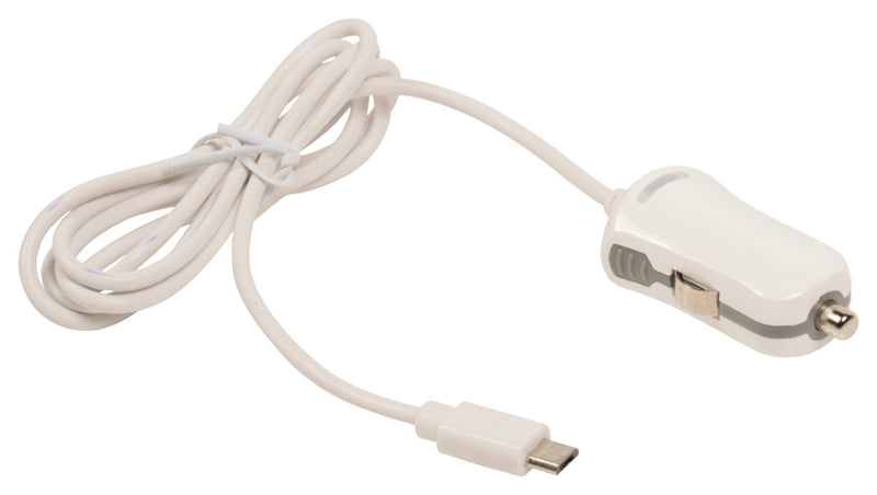 Valueline VLMB60890W10 Micro-usb-autolader Micro Usb Male - 12v-autoaansluiting 1,00 M Wit 2.1a