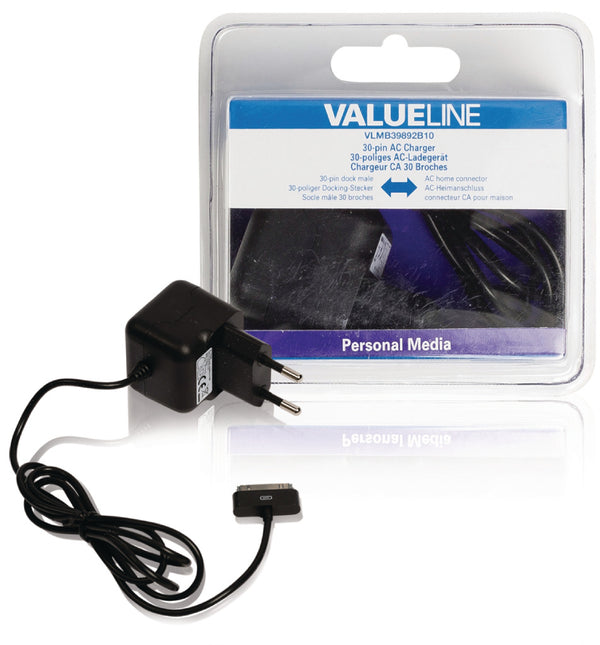 Valueline VLMB39892B10 30-pins Ac-lader 30-pins Dock Male - Ac-huisaansluiting 1,00 M Zwart 2.1a