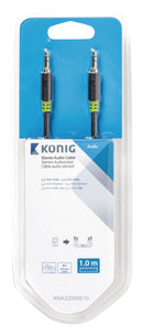 König KNA22000E10 Stereo Audiokabel 3,5 mm Male - Male 1,00 M Grijs