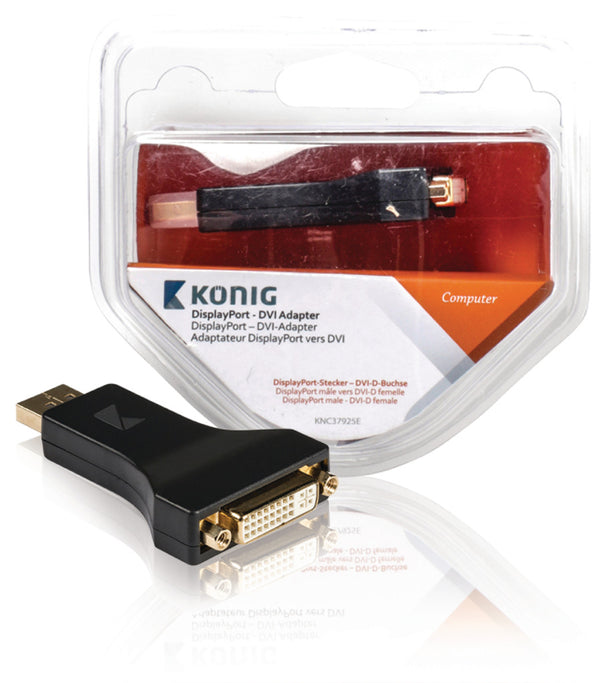 König KNC37925E Displayport - Dvi Adapter Displayport Male - Dvi-d Female 1 Stuk Grijs